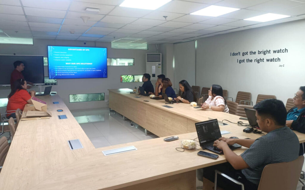 People listening to presentation